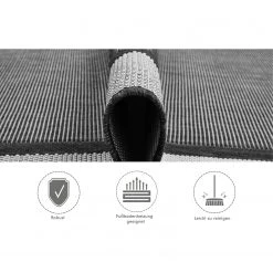 Andiamo Tapis Saint Louis - Anthracite / Argenté - Dimensions: 120 x 170cm -Tapis Soldes Boutique 1000075238 220301 040 DETAILS P000000001000075238