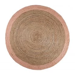 Top Square Tapis en jute Luxor - Jute - Beige / Rose