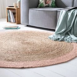 Top Square Tapis en jute Luxor - Jute - Beige / Rose -Tapis Soldes Boutique 1000117099 180803 07270002 GALLERYIMAGES P000000001000117099