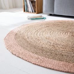Top Square Tapis en jute Luxor - Jute - Beige / Rose -Tapis Soldes Boutique 1000117099 180803 07270003 GALLERYIMAGES P000000001000117099