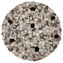 Top Square Tapis en laine Salina - Laine - Blanc / Marron