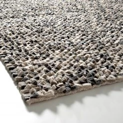 Top Square Tapis en feutre Galena - Feutre - Gris / Blanc -Tapis Soldes Boutique 1000118873 180607 10302202 GALLERYIMAGES P000000001000118873