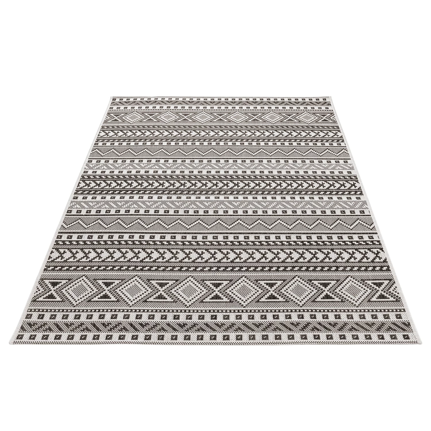 Andiamo Tapis à poils courts Saint Jordi - Fibres synthétiques - Gris / Noir 4 Andiamo Tapis à poils courts Saint Jordi - Fibres synthétiques - Gris / Noir – Image 2
