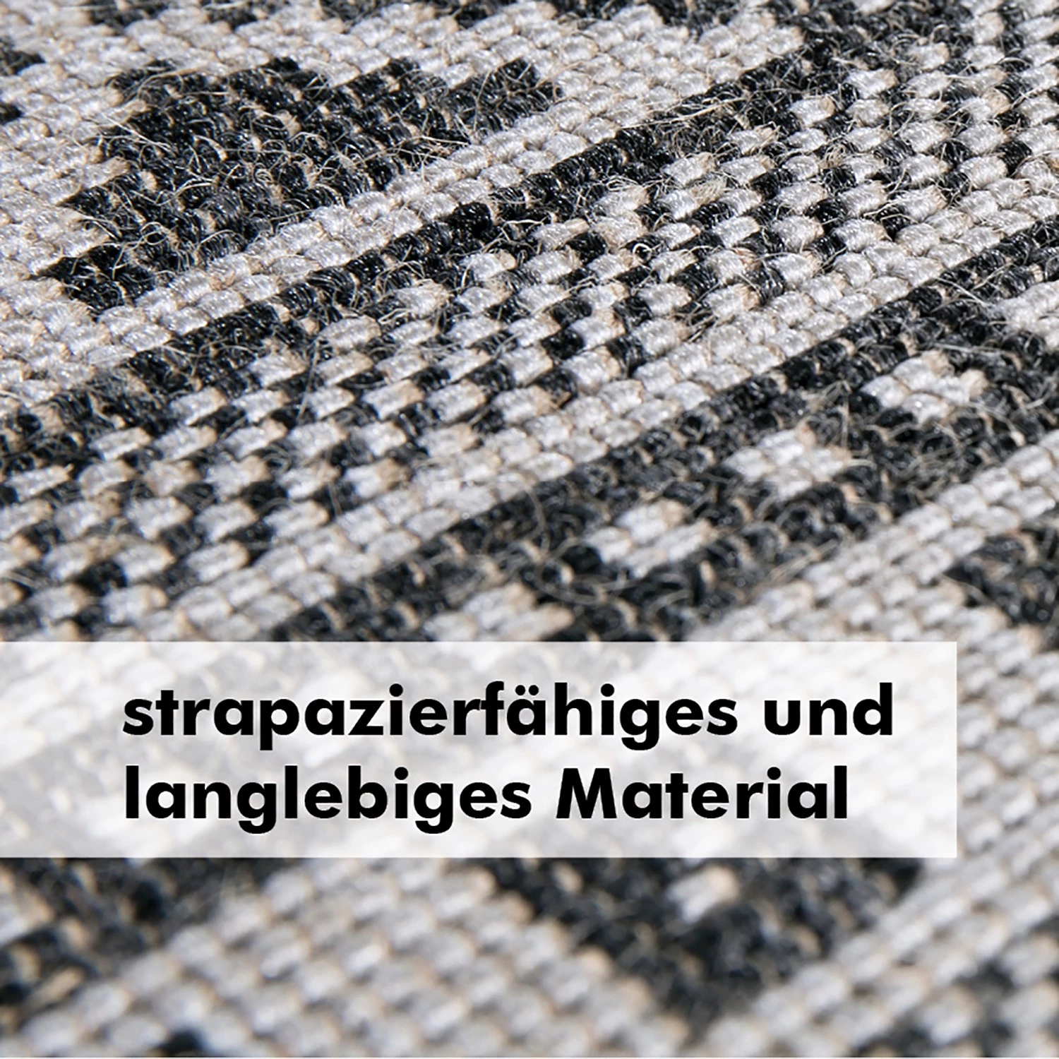 Andiamo Tapis à poils courts Saint Jordi - Fibres synthétiques - Gris / Noir 11 Andiamo Tapis à poils courts Saint Jordi - Fibres synthétiques - Gris / Noir – Image 9