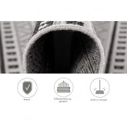 Andiamo Tapis à poils courts Saint Jordi - Fibres synthétiques - Gris / Noir 25 Andiamo Tapis à poils courts Saint Jordi - Fibres synthétiques - Gris / Noir -Tapis Soldes Boutique 1000121227 220301 040 DETAILS P000000001000121227