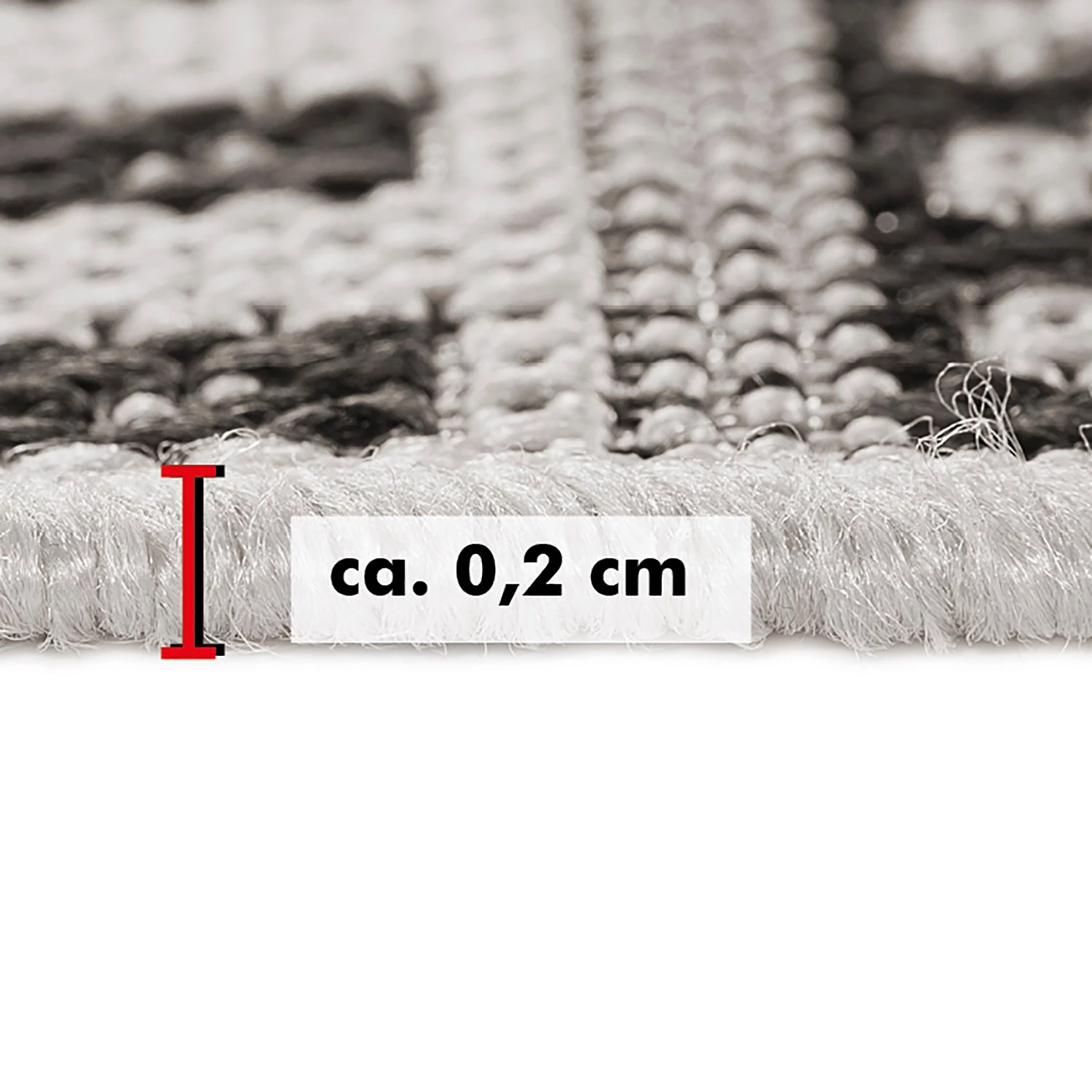 Andiamo Tapis à poils courts Saint Jordi - Fibres synthétiques - Gris / Noir 14 Andiamo Tapis à poils courts Saint Jordi - Fibres synthétiques - Gris / Noir – Image 12