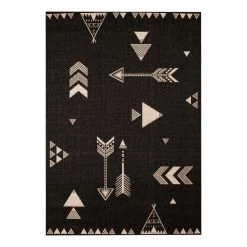 Zala Living Tapis enfant Arrows Barney - Fibres synthétiques - Noir / Crème