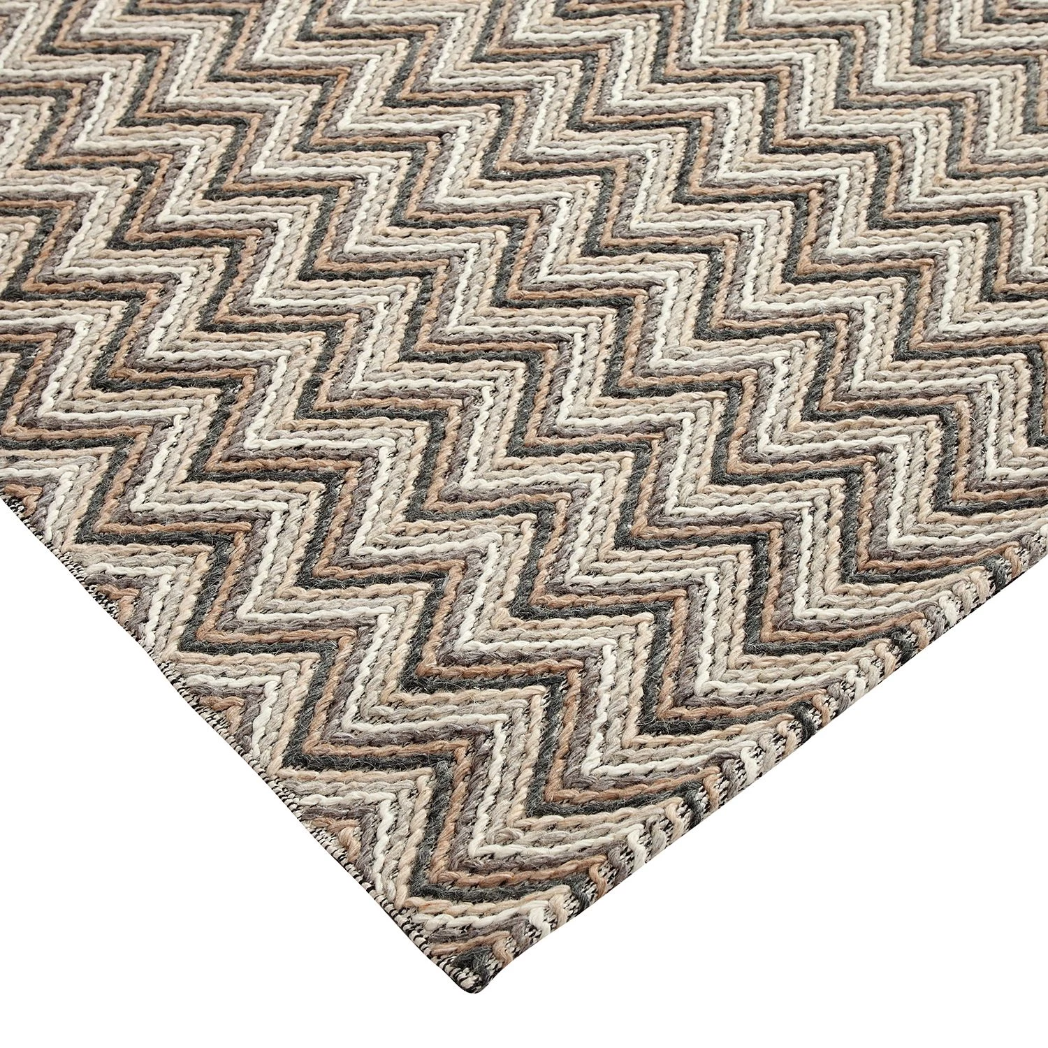 Top Square Tapis Rebecq - Tissu mélangé - Naturel / Multicolore - 200 x 290 cm 5 Top Square Tapis Rebecq - Tissu mélangé - Naturel / Multicolore - 200 x 290 cm – Image 3