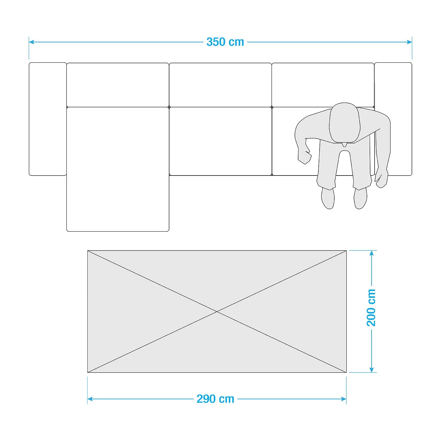 Top Square Tapis Rebecq - Tissu mélangé - Naturel / Multicolore - 200 x 290 cm 8 Top Square Tapis Rebecq - Tissu mélangé - Naturel / Multicolore - 200 x 290 cm – Image 6