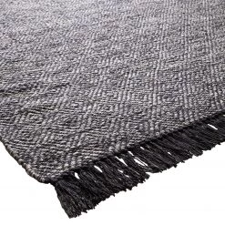 Top Square Tapis Booragoon - Coton / Noir / Gris - 160 x 230 cm -Tapis Soldes Boutique 1000143716 201125 11050000003 DETAILS P000000001000143716