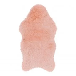 Top Square Tapis en fausse fourrure Mia I - Fibres synthétiques - Rose bébé