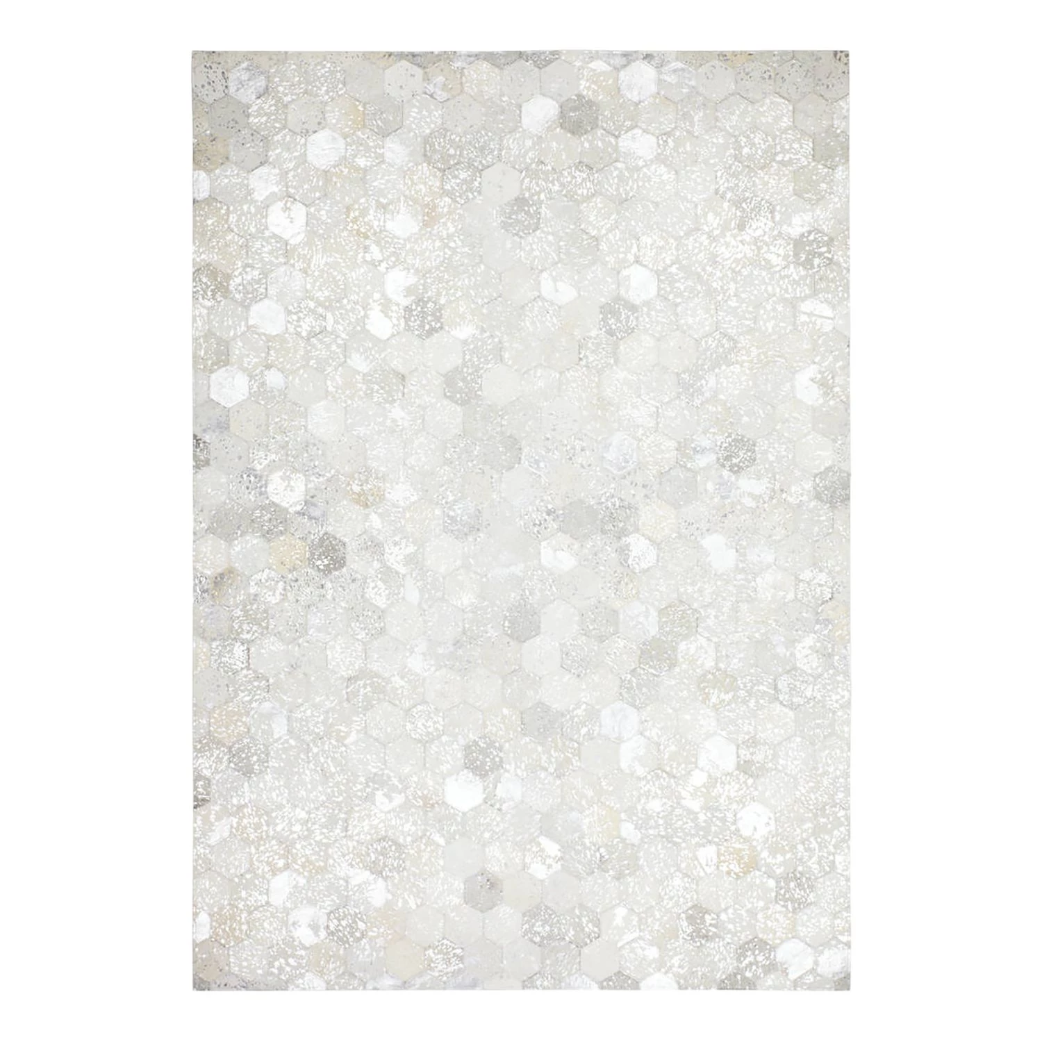 Kayoom Tapis Spark II - Cuir - Blanc laine / Argenté - 120 x 170 cm 3 Kayoom Tapis Spark II - Cuir - Blanc laine / Argenté - 120 x 170 cm