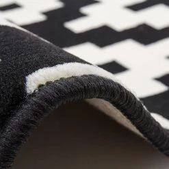 Kayoom Tapis Now - Fibres synthétiques - Blanc / Noir - 120 x 170 cm -Tapis Soldes Boutique 1000145406 181121 10352295 GALLERYIMAGES P000000001000145406