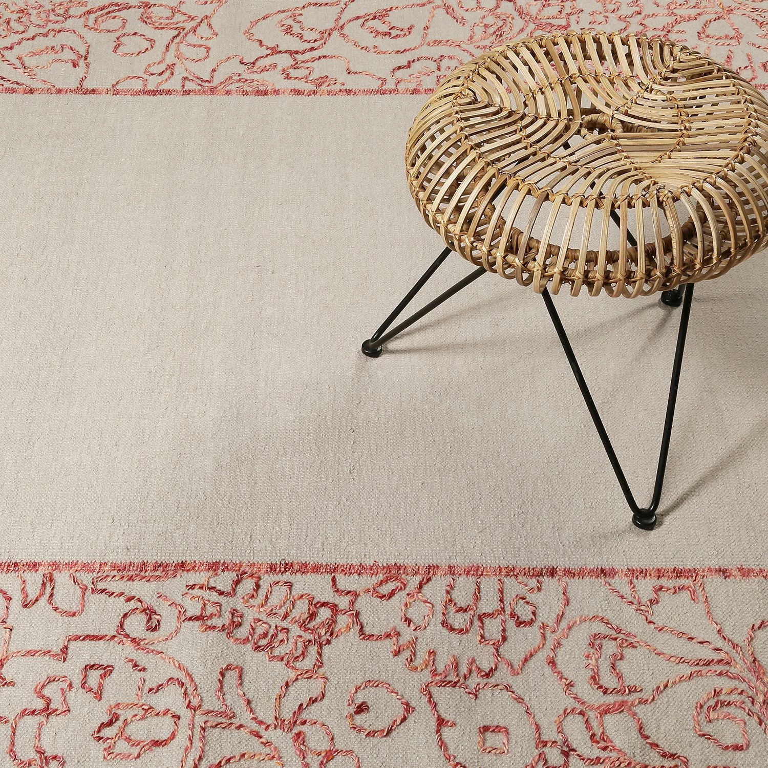 Esprit Home Tapis en laine Kayla Kelim Border - Saumon 7 Esprit Home Tapis en laine Kayla Kelim Border - Saumon – Image 5