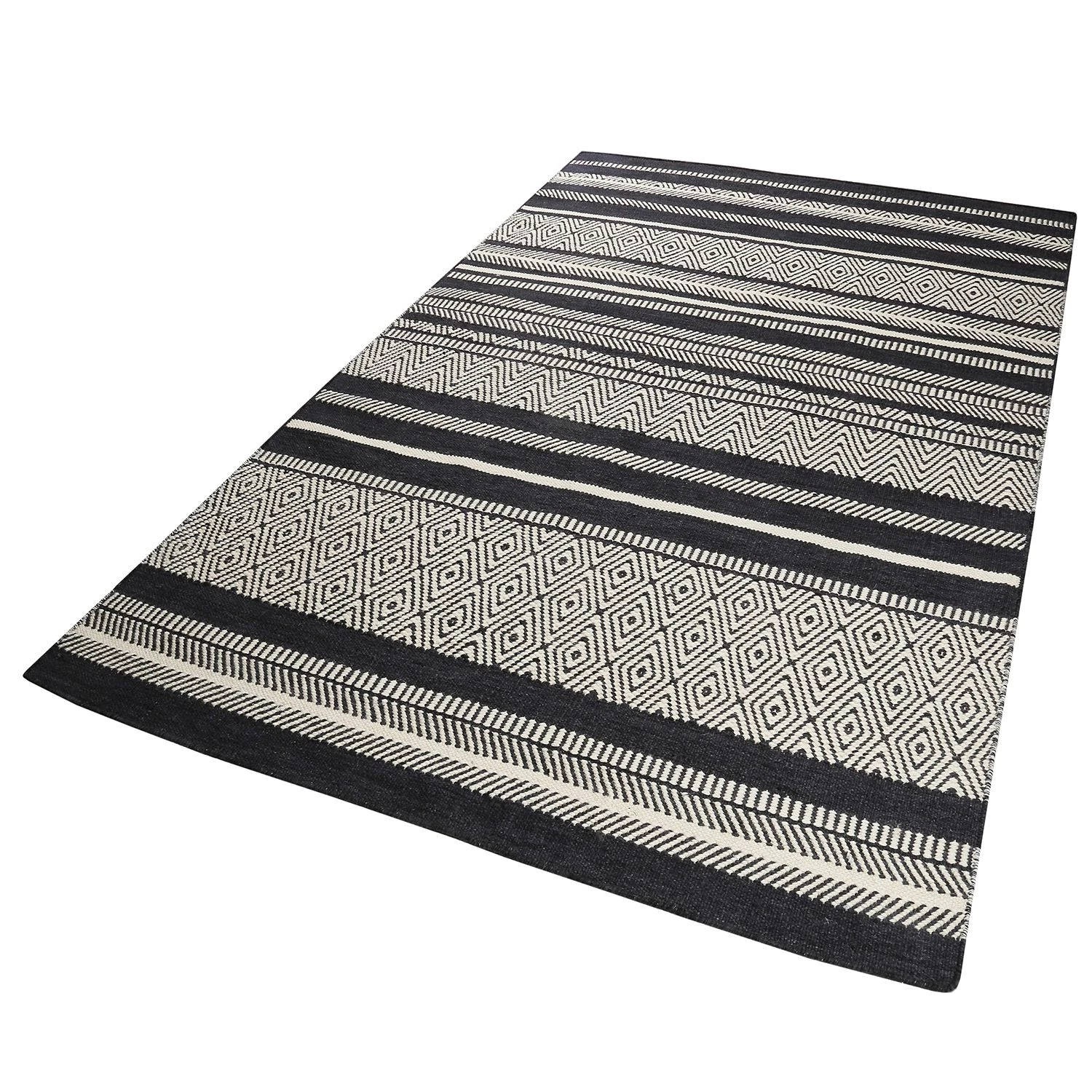 Esprit Home Tapis en laine Hudson Kelim - Noir 4 Esprit Home Tapis en laine Hudson Kelim - Noir – Image 2