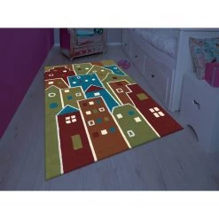 Arte Espina Tapis enfant Glowy Houses - Fibres synthétiques - Multicolore -Tapis Soldes Boutique 1000158333 190214 06193900037 MOOD GALLERYIMAGES P000000001000158333 mood