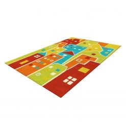 Arte Espina Tapis enfant Glowy Houses - Fibres synthétiques - Multicolore -Tapis Soldes Boutique 1000158333 190214 06193900038 GALLERYIMAGES P000000001000158333
