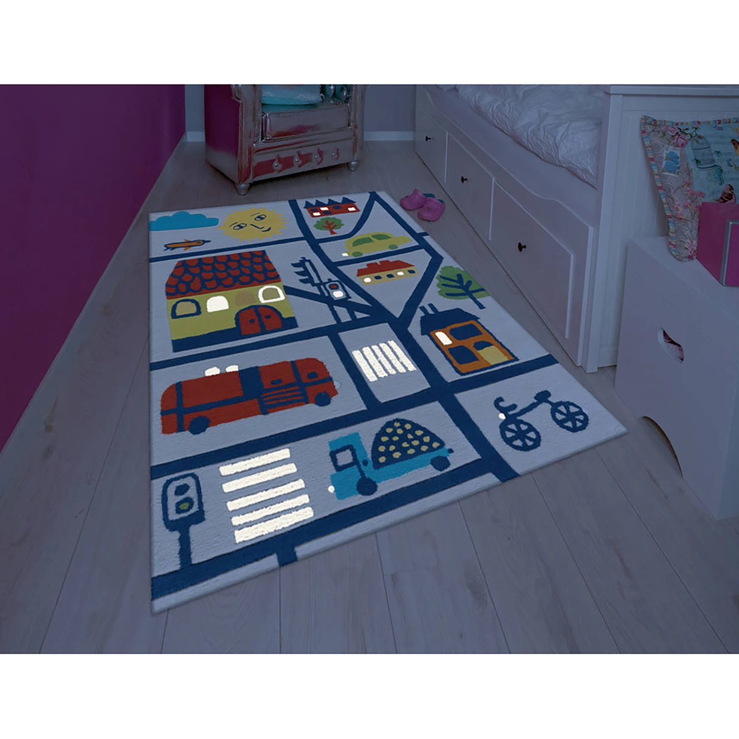 Arte Espina Tapis enfant Glowy City - Fibres synthétiques - Multicolore 5 Arte Espina Tapis enfant Glowy City - Fibres synthétiques - Multicolore – Image 3