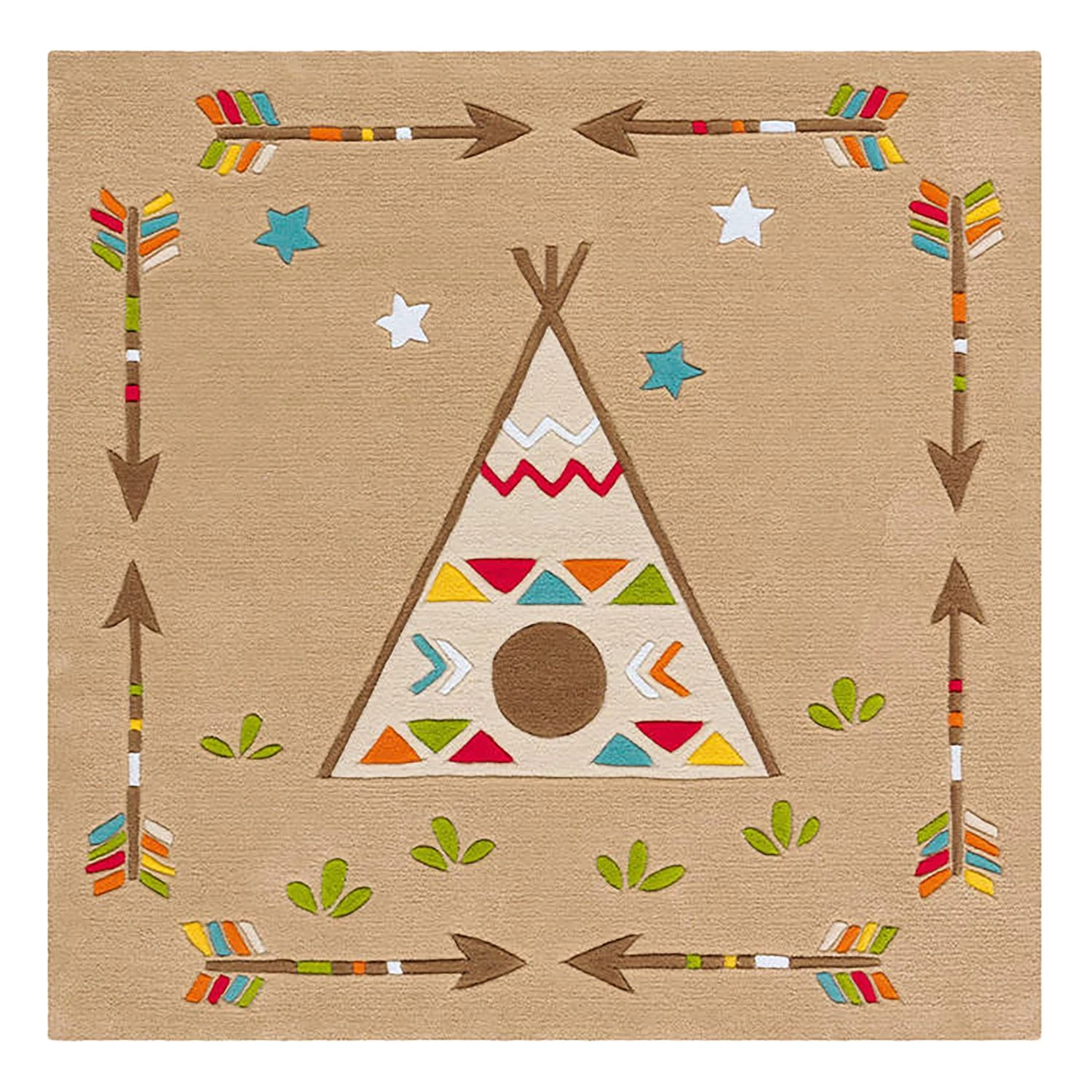 Arte Espina Tapis enfant Glowy Indian - Fibres synthétiques - Beige / Multicolore 3 Arte Espina Tapis enfant Glowy Indian - Fibres synthétiques - Beige / Multicolore
