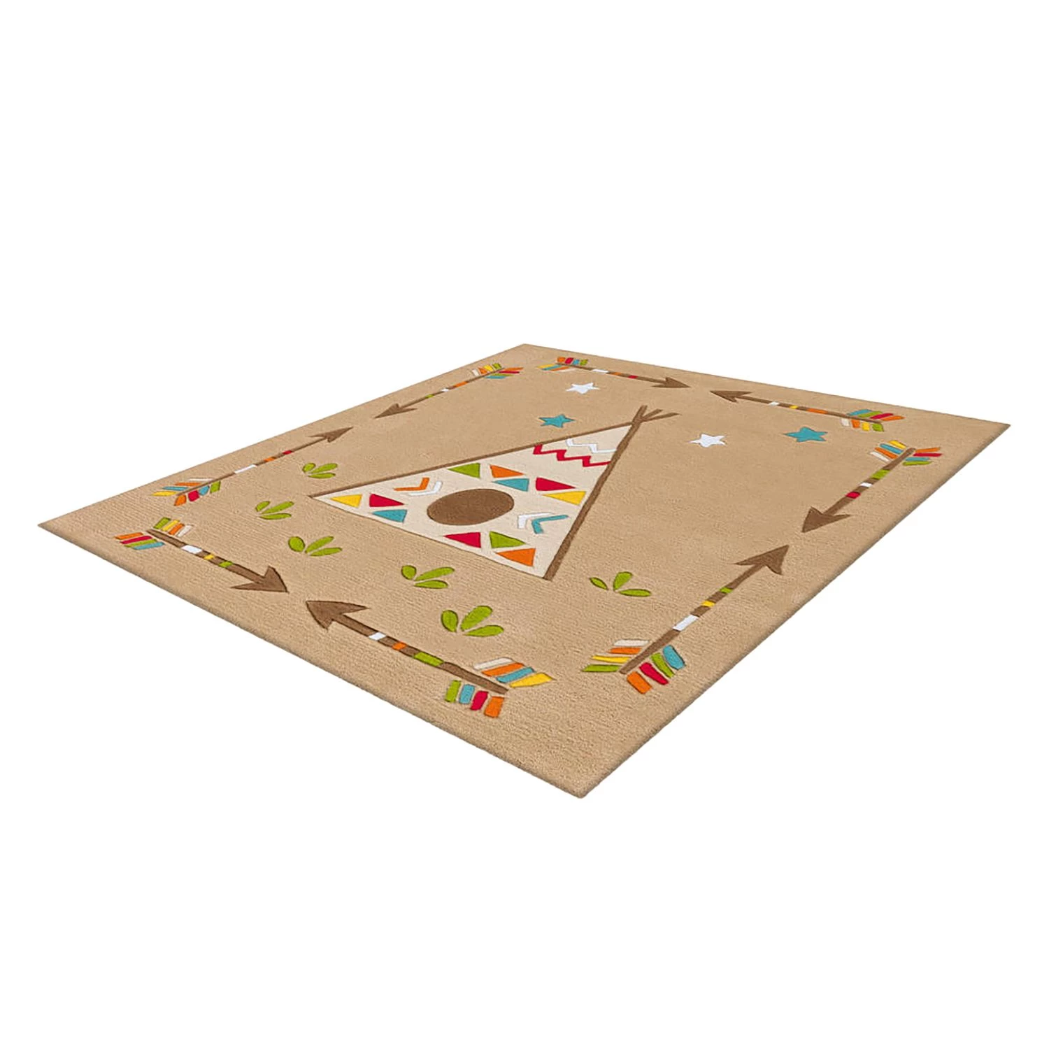 Arte Espina Tapis enfant Glowy Indian - Fibres synthétiques - Beige / Multicolore 6 Arte Espina Tapis enfant Glowy Indian - Fibres synthétiques - Beige / Multicolore – Image 4