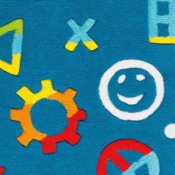 Arte Espina Tapis enfant Glowy Icons - Fibres synthétiques - Bleu / Multicolore -Tapis Soldes Boutique 1000158348 190214 06194400104 GALLERYIMAGES P000000001000158348