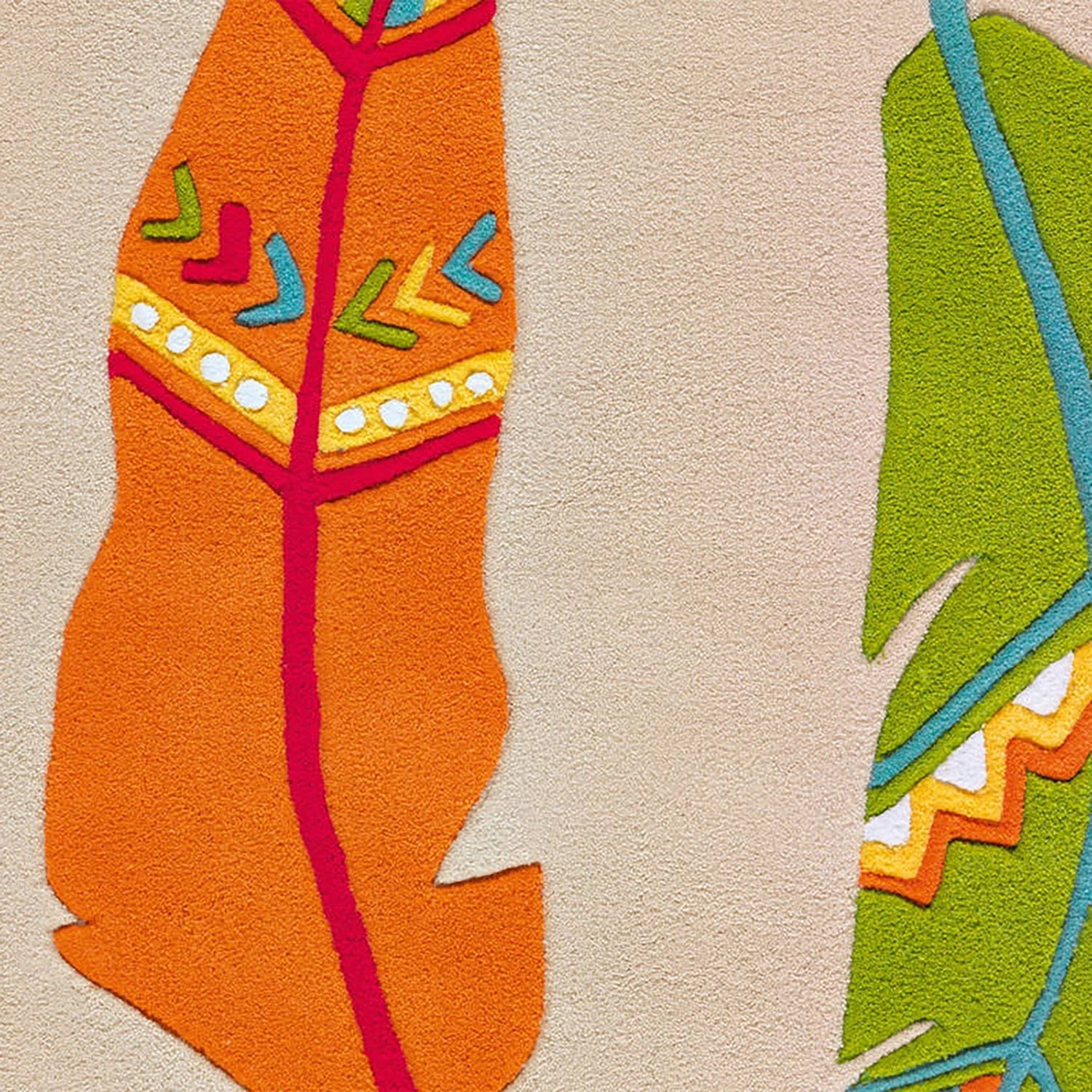 Arte Espina Tapis enfant Glowy Feathers - Fibres synthétiques - Beige / Multicolore 7 Arte Espina Tapis enfant Glowy Feathers - Fibres synthétiques - Beige / Multicolore – Image 5