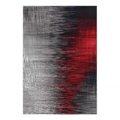 Arte Espina Tapis Move - Fibres synthétiques - Gris / Rouge - 133 x 190 cm