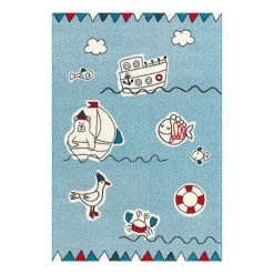 Arte Espina Tapis enfant Move Sea - Fibres synthétiques - Bleu clair - 133 x 190 cm
