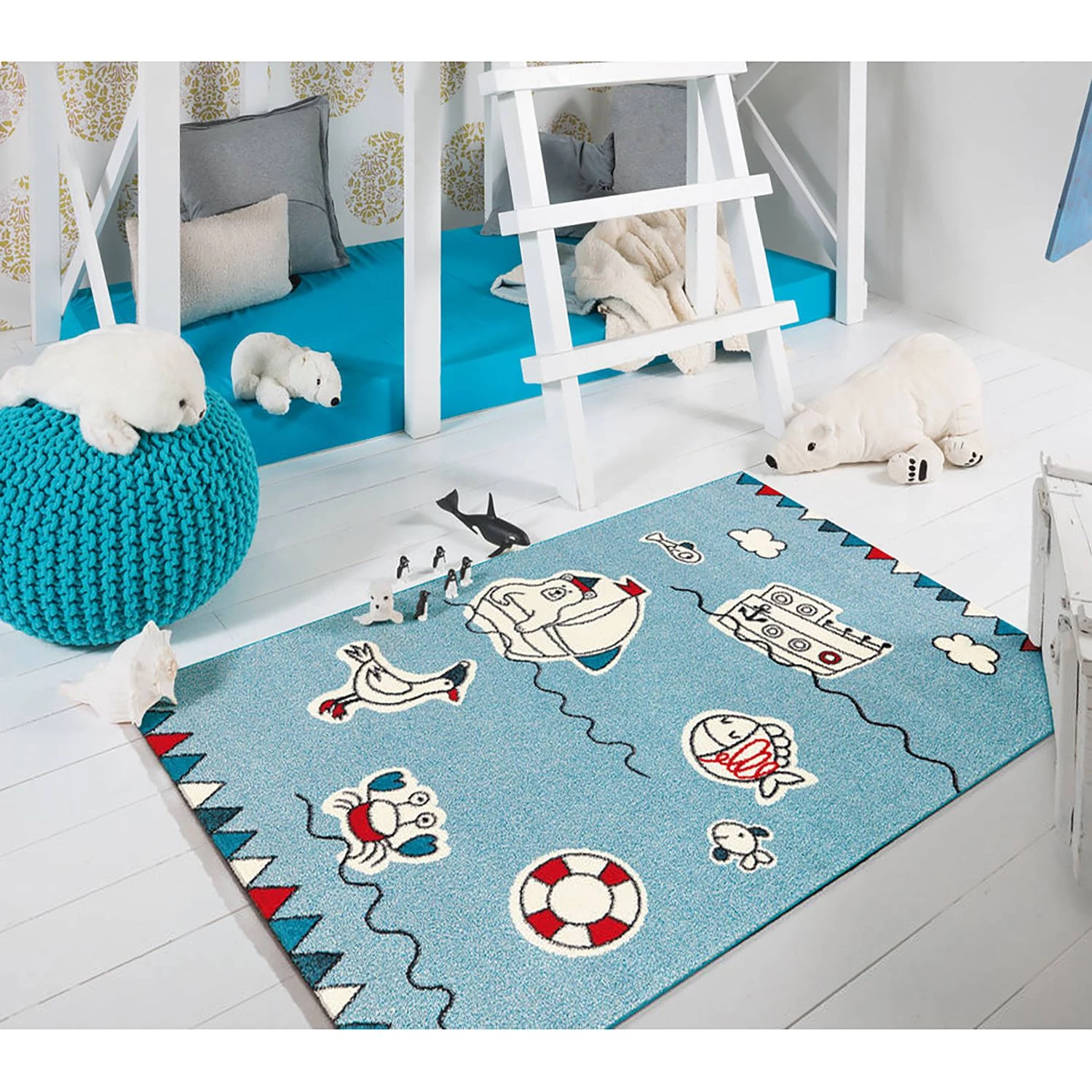 Arte Espina Tapis enfant Move Sea - Fibres synthétiques - Bleu clair - 133 x 190 cm 4 Arte Espina Tapis enfant Move Sea - Fibres synthétiques - Bleu clair - 133 x 190 cm – Image 2