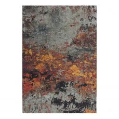 Arte Espina Tapis Blaze Fire - Tissu mélangé - Gris / Rouge - 75 x 150 cm