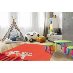 Arte Espina Tapis enfant Joy Teddy - Fibres synthétiques - Rouge orangé / Beige -Tapis Soldes Boutique 1000158524 190214 06204600822 MOOD GALLERYIMAGES P000000001000158524 mood