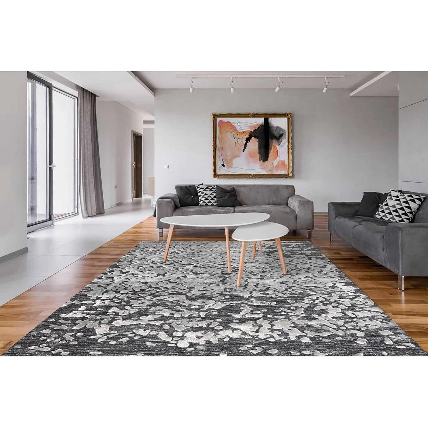 Arte Espina Tapis Damast Cozy - Tissu mélangé - Gris - 80 x 150 cm 4 Arte Espina Tapis Damast Cozy - Tissu mélangé - Gris - 80 x 150 cm – Image 2