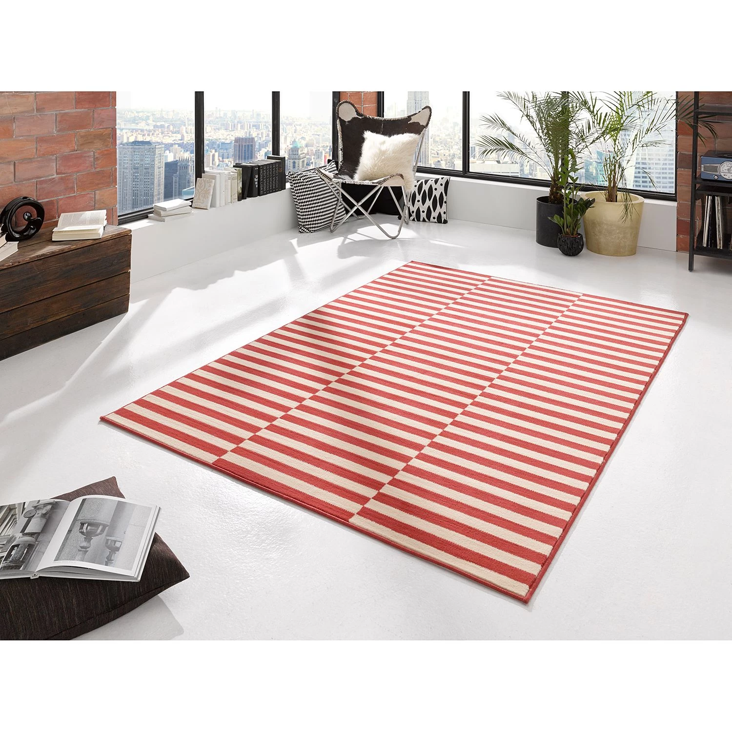 Hanse Home Tapis Panel - Tissu - Carmin - 160 x 230 cm 4 Hanse Home Tapis Panel - Tissu - Carmin - 160 x 230 cm – Image 2