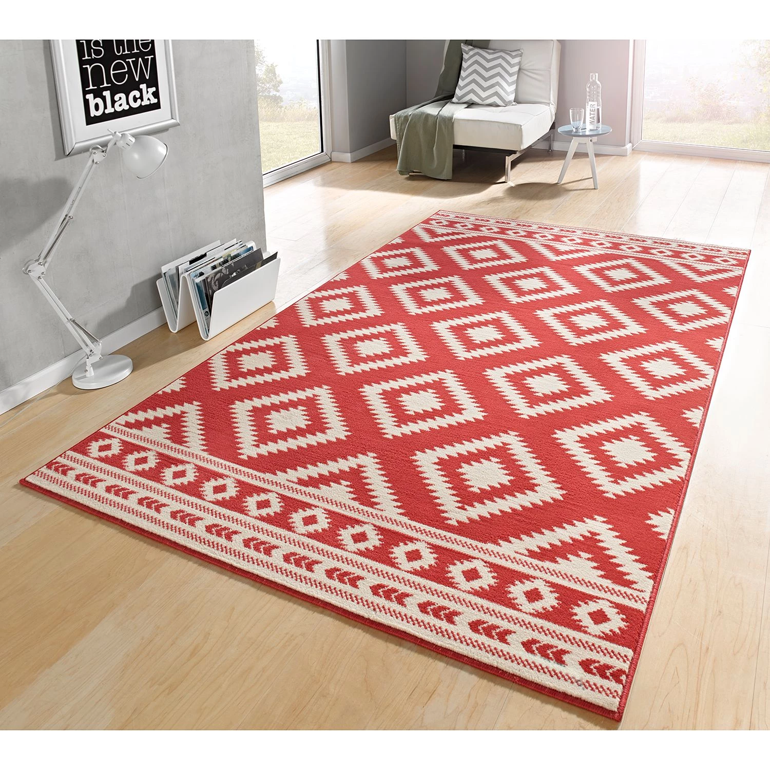 Hanse Home Tapis Ethno - Tissu - Rouge carmin - 120 x 170 cm 4 Hanse Home Tapis Ethno - Tissu - Rouge carmin - 120 x 170 cm – Image 2