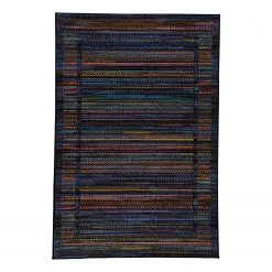 Gino Falcone Tapis Monia Night - Fibres synthétiques - Noir / Multicolore - 80 x 150 cm