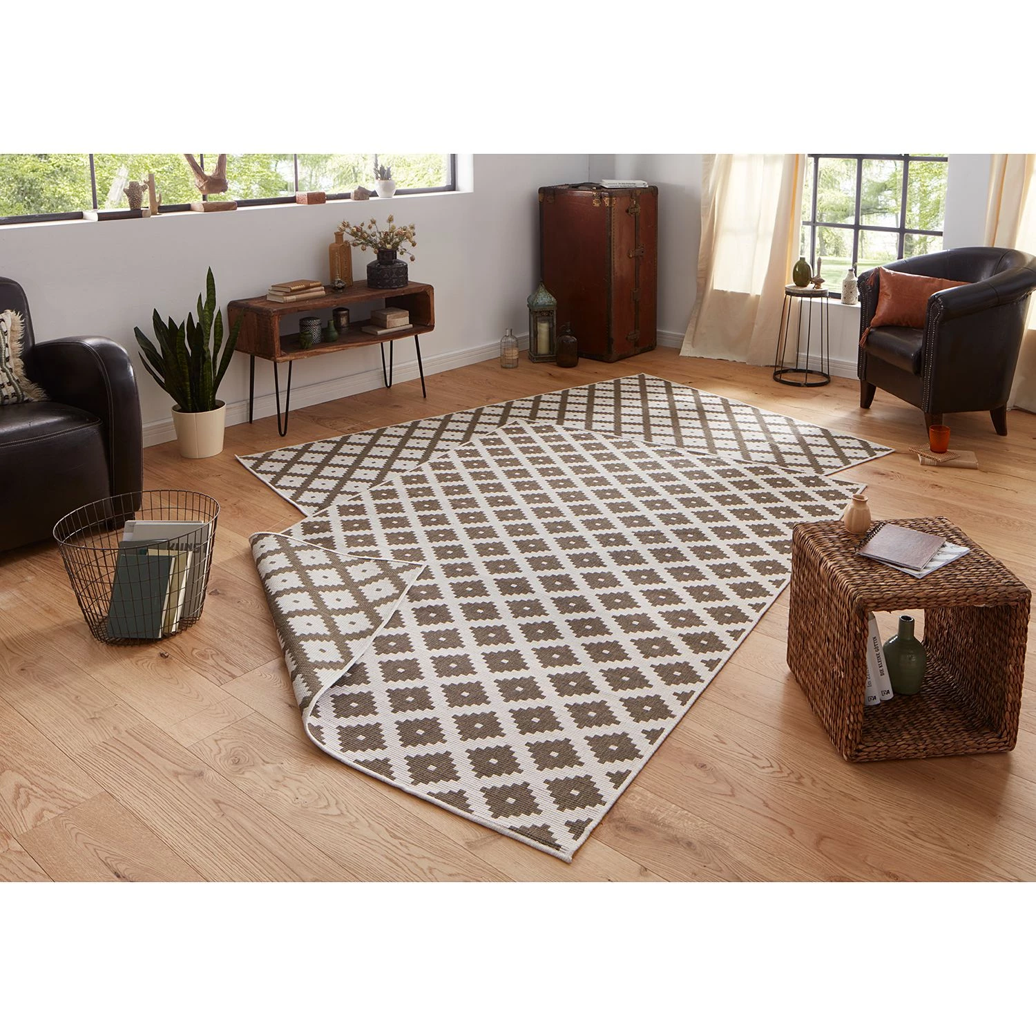 Northrugs Tapis intérieur / extérieur Nizza - Fibres synthétiques - Marron - 200 x 290 cm 4 Northrugs Tapis intérieur / extérieur Nizza - Fibres synthétiques - Marron - 200 x 290 cm – Image 2