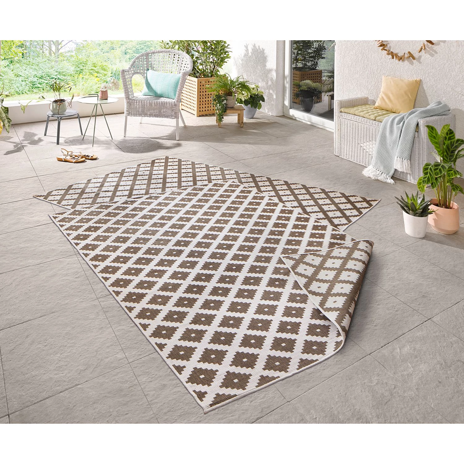 Northrugs Tapis intérieur / extérieur Nizza - Fibres synthétiques - Marron - 200 x 290 cm 5 Northrugs Tapis intérieur / extérieur Nizza - Fibres synthétiques - Marron - 200 x 290 cm – Image 3