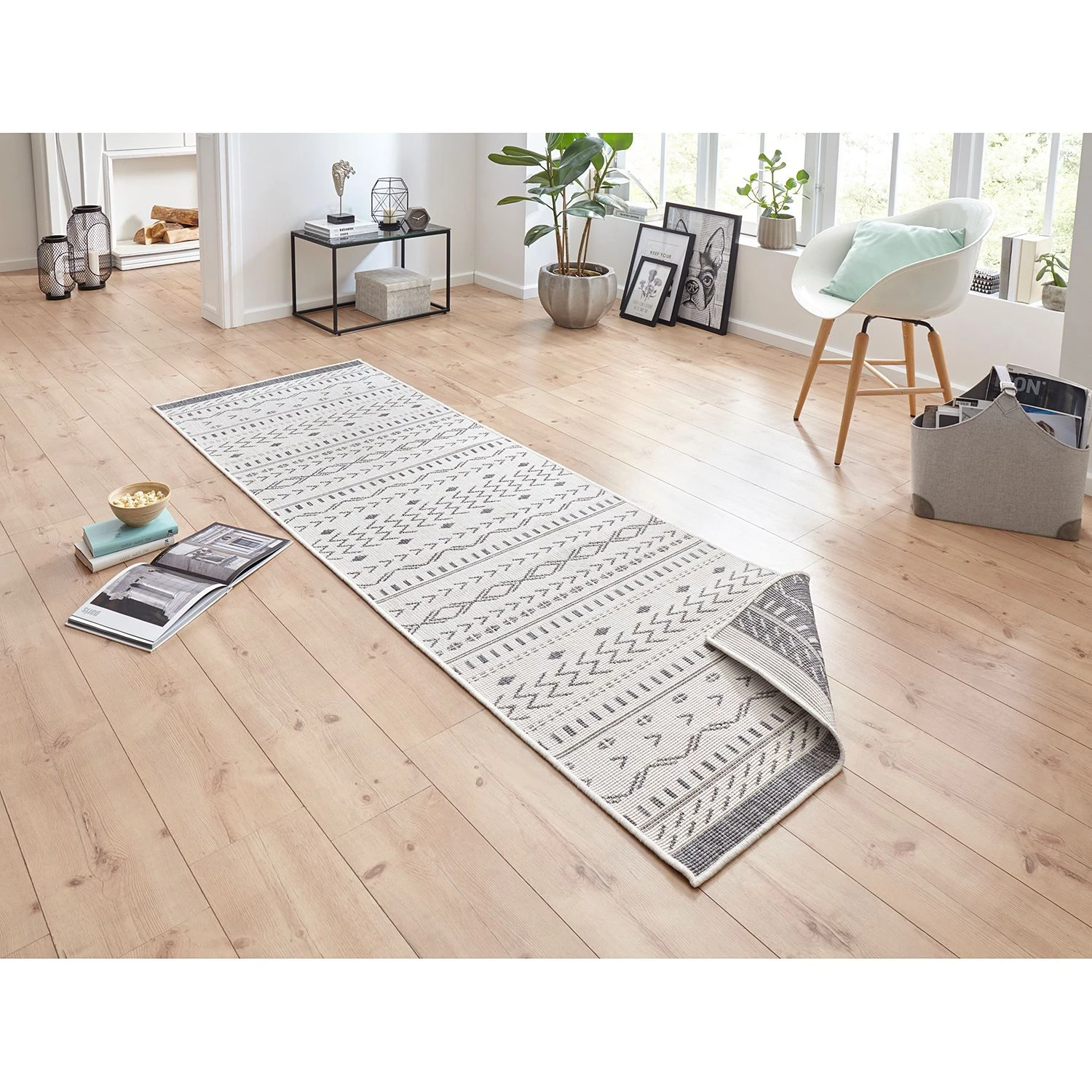 Northrugs Tapis de couloir Kuba - Fibres synthétiques - Gris - 80 x 250 cm 4 Northrugs Tapis de couloir Kuba - Fibres synthétiques - Gris - 80 x 250 cm – Image 2