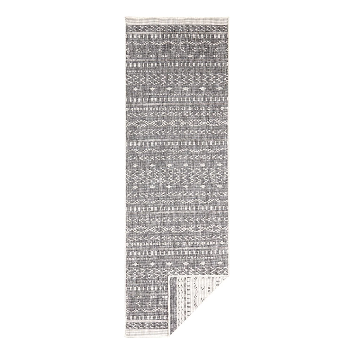 Northrugs Tapis de couloir Kuba - Fibres synthétiques - Gris - 80 x 250 cm 6 Northrugs Tapis de couloir Kuba - Fibres synthétiques - Gris - 80 x 250 cm – Image 4