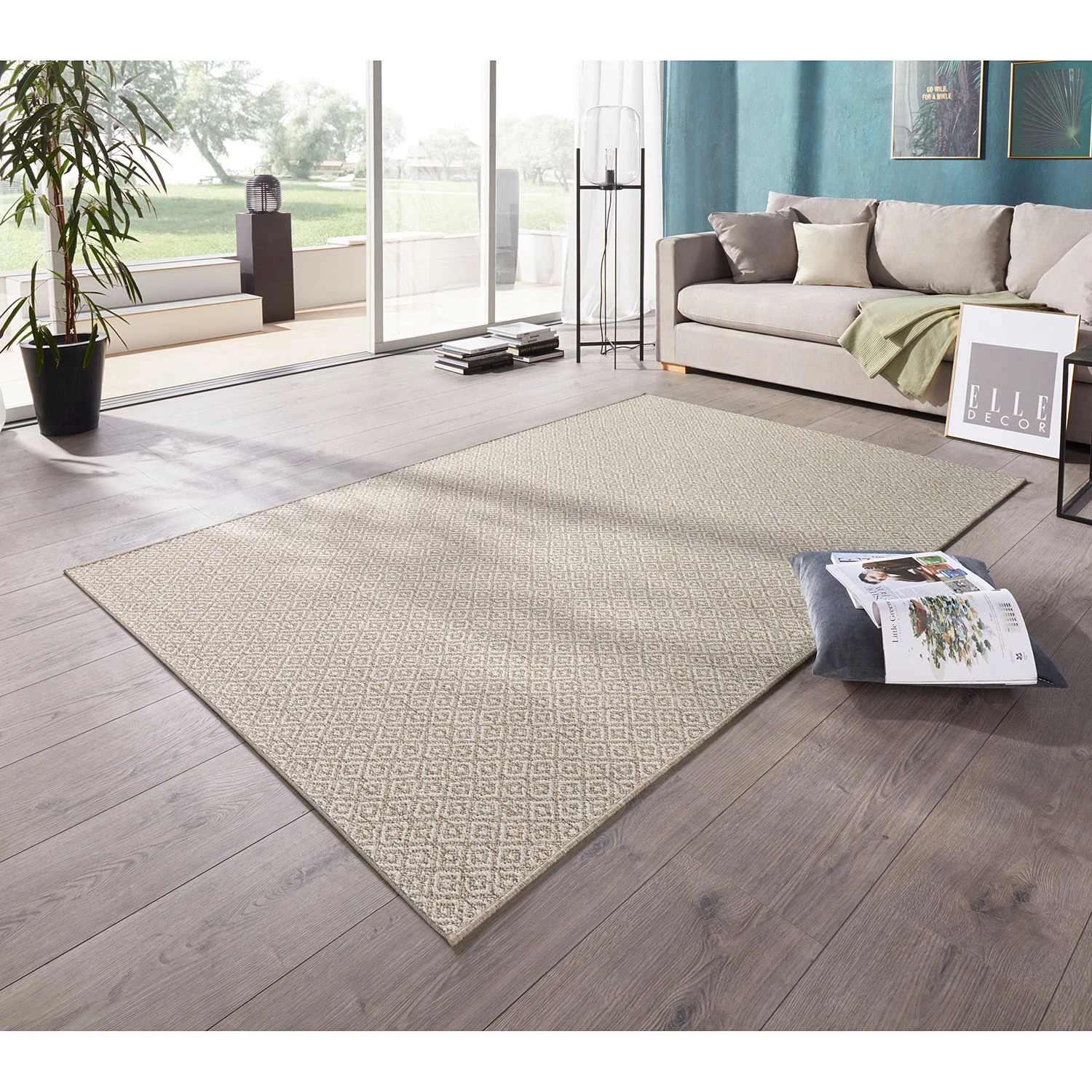 ELLE DECORATION Tapis intérieur / extérieur Croix - Beige - 160 x 230 cm 4 ELLE DECORATION Tapis intérieur / extérieur Croix - Beige - 160 x 230 cm – Image 2