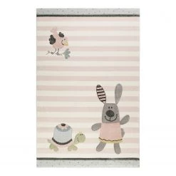 Sigikid Tapis enfant Happy Friends - Tissu - Abricot pastel - 133 x 200 cm