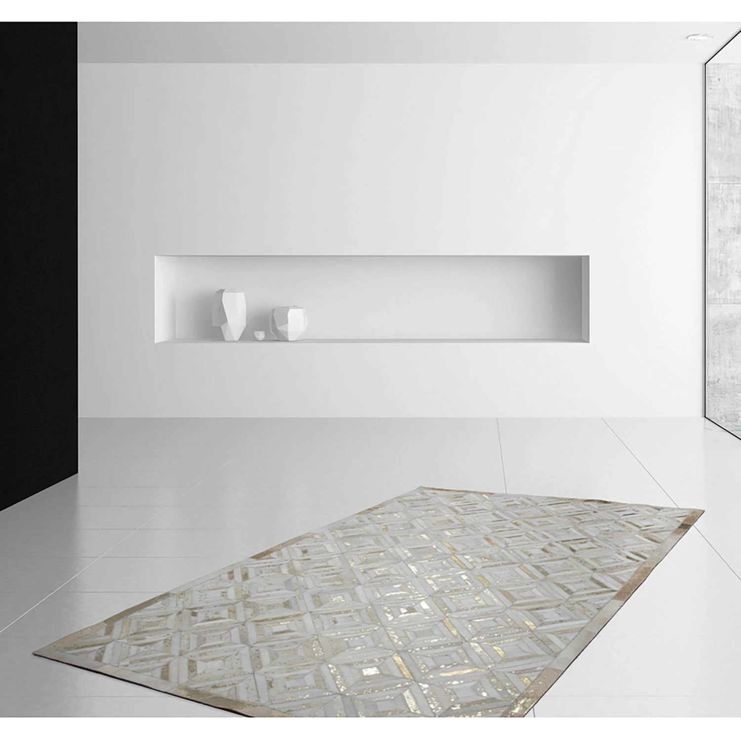 Kayoom Tapis en peau Spark 410 - Cuir véritable - Doré - 150 x 80 cm 4 Kayoom Tapis en peau Spark 410 - Cuir véritable - Doré - 150 x 80 cm – Image 2