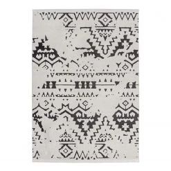 Kayoom Tapis épais Agadir 110 - Tissu - Blanc / Noir - 290 x 200 cm