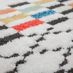 Kayoom Tapis épais Agadir 410 - Tissu - Blanc / Noir / Multicolore - 290 x 200 cm -Tapis Soldes Boutique 1000171898 190506 11253401196 GALLERYIMAGES P000000001000171898