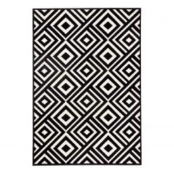 Zala Living Tapis Art - Tissu - Noir / Blanc - 160 x 230 cm