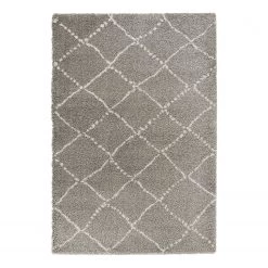Mint Rugs Tapis épais Hash - Fibres synthétiques - Taupe / Blanc - 160 x 230 cm