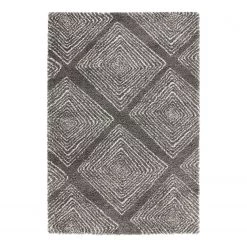 Mint Rugs Tapis épais Wire - Fibres synthétiques - Taupe / Blanc - 120 x 170 cm