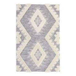 Mint Rugs Tapis intérieur / extérieur Tiddas - Fibres synthétiques - Gris clair / Crème - 194 x 290 cm