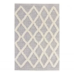 Mint Rugs Tapis intérieur / extérieur Ayoun - Fibres synthétiques - Gris clair / Crème - 115 x 170 cm