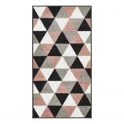 Andiamo Tapis Salamanca - Polypropylène - Vieux rose / Gris - 80 x 150 cm